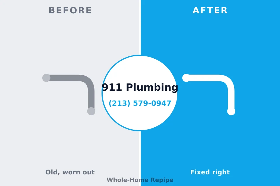 Before and after: plumbing company Aldan, PA